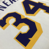NBA 75th Anniversary Los Angeles Lakers White Round Neck #34 O'NEAL Jersey High Quality Name and Number Print