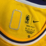 NBA 75th Anniversary Los Angeles Lakers Yellow Round Neck #24 BRYANT Jersey High Quality Name and Number Print