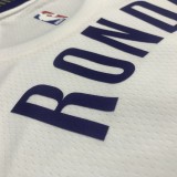 NBA Men Los Angeles Lakers #4 RONDO Retro White Round Neck Jersey High Quality Name and Number Print