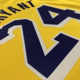 NBA 75th Anniversary Los Angeles Lakers Yellow Round Neck #24 BRYANT Jersey High Quality Name and Number Print