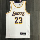 NBA 75th Anniversary Los Angeles Lakers White Round Neck #23 JAMES Jersey High Quality Name and Number Print