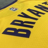 NBA 75th Anniversary Los Angeles Lakers Yellow Round Neck #8 BRYANT Jersey High Quality Name and Number Print