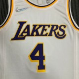 NBA 75th Anniversary Los Angeles Lakers White Round Neck #4 RONDO Jersey High Quality Name and Number Print