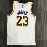 NBA 75th Anniversary Los Angeles Lakers White Round Neck #23 JAMES Jersey High Quality Name and Number Print