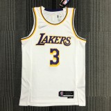 NBA 75th Anniversary Los Angeles Lakers White Round Neck #3 DAVIS Jersey High Quality Name and Number Print