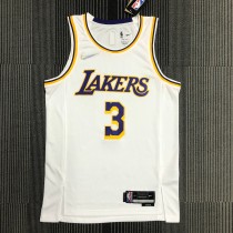 NBA 75th Anniversary Los Angeles Lakers White Round Neck #3 DAVIS Jersey High Quality Name and Number Print