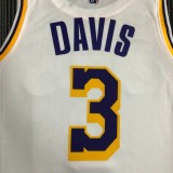 NBA 75th Anniversary Los Angeles Lakers White Round Neck #3 DAVIS Jersey High Quality Name and Number Print