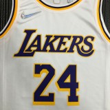 NBA 75th Anniversary Los Angeles Lakers White Round Neck #24 BRYANT Jersey High Quality Name and Number Print