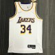 NBA 75th Anniversary Los Angeles Lakers White Round Neck #34 O'NEAL Jersey High Quality Name and Number Print