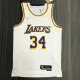 NBA 75th Anniversary Los Angeles Lakers White Round Neck #34 O'NEAL Jersey High Quality Name and Number Print