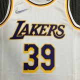 NBA 75th Anniversary Los Angeles Lakers White Round Neck #39 HOWARD Jersey High Quality Name and Number Print