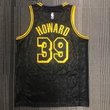 NBA Men Los Angeles Lakers Black #39 HOWARD Round Neck Jersey High Quality Name and Number Print
