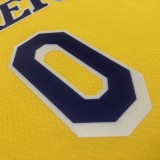 NBA 75th Anniversary Los Angeles Lakers Yellow Round Neck #0 KUZMA Jersey High Quality Name and Number Print