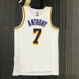 NBA 75th Anniversary Los Angeles Lakers White Round Neck #7 ANTHONY Jersey High Quality Name and Number Print