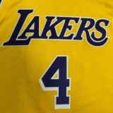 NBA Men Los Angeles Lakers Retro Yellow Round Neck #4 RONDO Jersey High Quality Name and Number Print