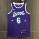 NBA Season 2022 75th Anniversary Los Angeles Lakers Purple Round Neck #6 JAMES Jersey High Quality Name and Number Print