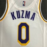 NBA 75th Anniversary Los Angeles Lakers White Round Neck #0 KUZMA Jersey High Quality Name and Number Print