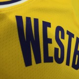NBA 75th Anniversary Los Angeles Lakers Yellow Round Neck #0 WESTBROOK Jersey High Quality Name and Number Print