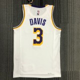 NBA 75th Anniversary Los Angeles Lakers White Round Neck #3 DAVIS Jersey High Quality Name and Number Print