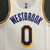 NBA 75th Anniversary Los Angeles Lakers White Round Neck #0 WESTBROOK Jersey High Quality Name and Number Print