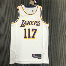 NBA 75th Anniversary X-BOX Los Angeles Lakers White Round Neck #117 Jersey High Quality Name and Number Print