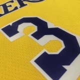 NBA 75th Anniversary Los Angeles Lakers Yellow Round Neck #3 DAVIS Jersey High Quality Name and Number Print