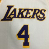NBA Men Los Angeles Lakers #4 RONDO Retro White Round Neck Jersey High Quality Name and Number Print