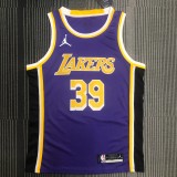 NBA Men Season 2021 Los Angeles Lakers #39 HOWARD Purple Round Neck with Jordan logo Jersey High Quality Name and Number Print