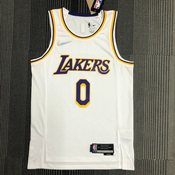 NBA 75th Anniversary Los Angeles Lakers White Round Neck #0 KUZMA Jersey High Quality Name and Number Print