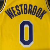 NBA 75th Anniversary Los Angeles Lakers Yellow Round Neck #0 WESTBROOK Jersey High Quality Name and Number Print