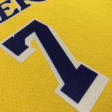 NBA 75th Anniversary Los Angeles Lakers Yellow Round Neck #7 ANTHONY Jersey High Quality Name and Number Print
