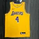 NBA Men Los Angeles Lakers Retro Yellow Round Neck #4 RONDO Jersey High Quality Name and Number Print