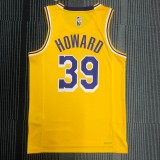 NBA 75th Anniversary Los Angeles Lakers Yellow Round Neck #39 HOWARD Jersey High Quality Name and Number Print