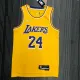 NBA 75th Anniversary Los Angeles Lakers Yellow Round Neck #24 BRYANT Jersey High Quality Name and Number Print