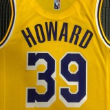 NBA 75th Anniversary Los Angeles Lakers Yellow Round Neck #39 HOWARD Jersey High Quality Name and Number Print