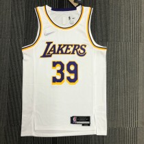 NBA 75th Anniversary Los Angeles Lakers White Round Neck #39 HOWARD Jersey High Quality Name and Number Print