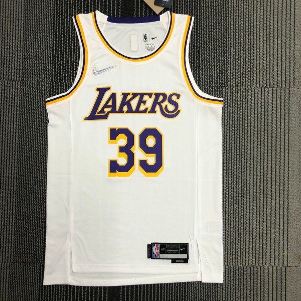 NBA 75th Anniversary Los Angeles Lakers White Round Neck #39 HOWARD Jersey High Quality Name and Number Print