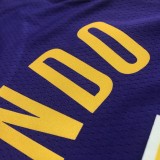 NBA Men Los Angeles Lakers Purple #4 RONDO Round Neck Jersey High Quality Name and Number Print