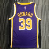 NBA Men Los Angeles Lakers Purple #39 HOWARD Round Neck Jersey High Quality Name and Number Print