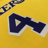 NBA 75th Anniversary Los Angeles Lakers Yellow Round Neck #4 RONDO Jersey High Quality Name and Number Print