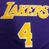 NBA Men Los Angeles Lakers Purple #4 RONDO Round Neck Jersey High Quality Name and Number Print