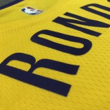 NBA Men Los Angeles Lakers Retro Yellow Round Neck #4 RONDO Jersey High Quality Name and Number Print