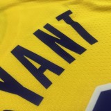 NBA 75th Anniversary Los Angeles Lakers Yellow Round Neck #8 BRYANT Jersey High Quality Name and Number Print