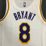 NBA 75th Anniversary Los Angeles Lakers White Round Neck #8 BRYANT Jersey High Quality Name and Number Print