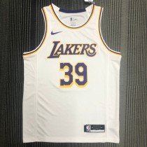 NBA Men Los Angeles Lakers #39 HOWARD Retro White Round Neck Jersey High Quality Name and Number Print
