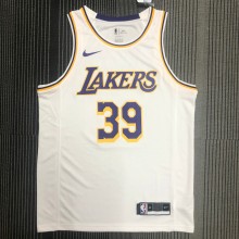 NBA Men Los Angeles Lakers #39 HOWARD Retro White Round Neck Jersey High Quality Name and Number Print