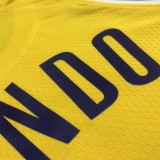 NBA Men Los Angeles Lakers Retro Yellow Round Neck #4 RONDO Jersey High Quality Name and Number Print