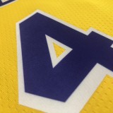 NBA Men Los Angeles Lakers Retro Yellow Round Neck #4 RONDO Jersey High Quality Name and Number Print