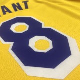 NBA 75th Anniversary Los Angeles Lakers Yellow Round Neck #8 BRYANT Jersey High Quality Name and Number Print
