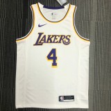 NBA Men Los Angeles Lakers #4 RONDO Retro White Round Neck Jersey High Quality Name and Number Print